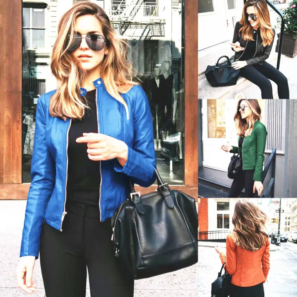 Color: Gold, Size: XXXL - Womens Spring Full Long Sleeve Jacket Coat Autumn Leather Blazer Winter Z F640-12000042770972279