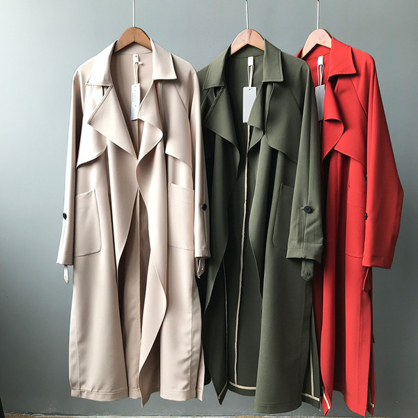 New Light Mature Windbreaker Jacket Women Long Q119-CJFY1208841