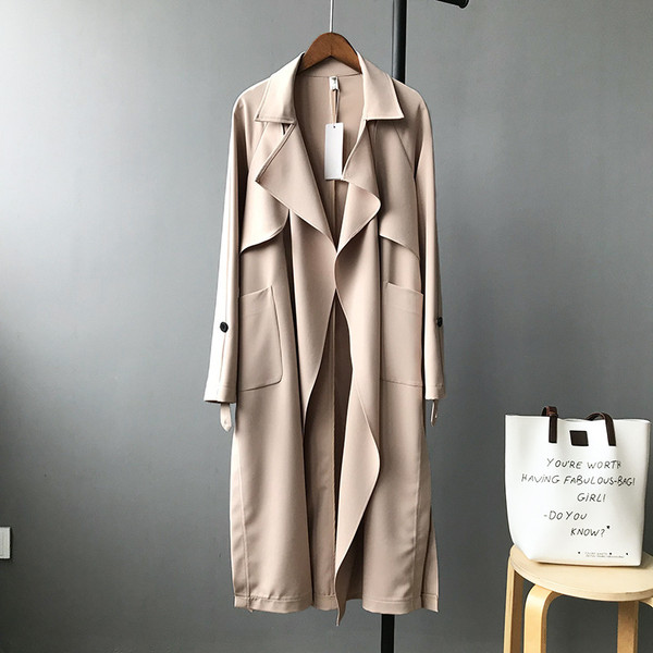 New Light Mature Windbreaker Jacket Women Long Q119-CJFY1208841