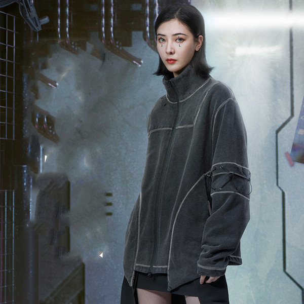 Worn Out Water Punk Dark Functional Street Loose Fitting Jacket Q119-CJJK1758433