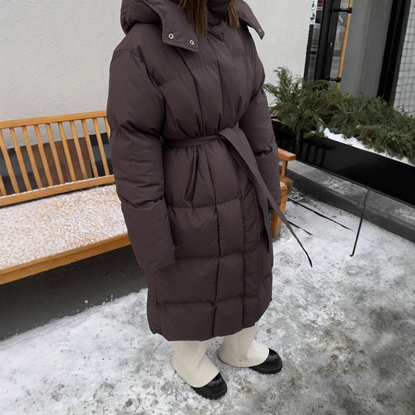 Casual Waist Tight Slimming Long Bread Cotton-padded Jacket For Women Q119-CJJK2581951