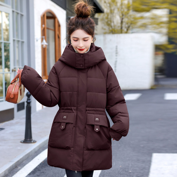 Down Cotton-padded Mid-length Thick Hooded Cotton-padded Jacket Q119-CJJK2538357