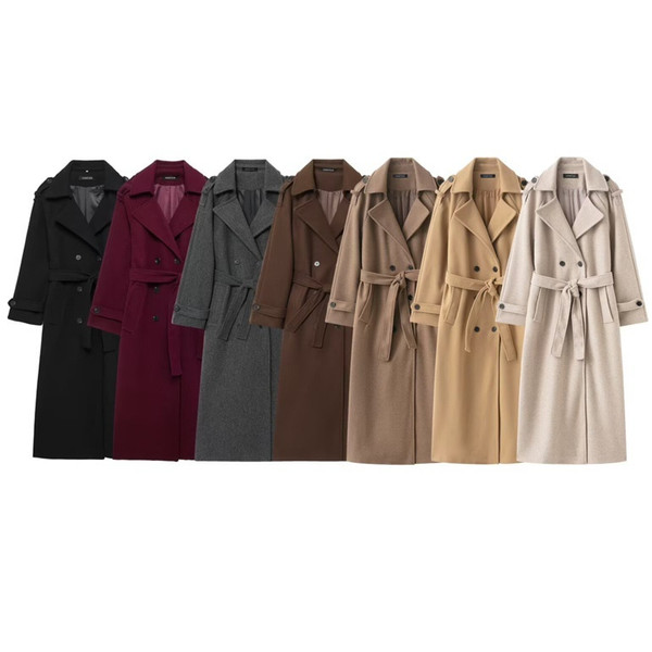 British-style Double-breasted Long Wool Coat For Women Q119-CJQB2587430