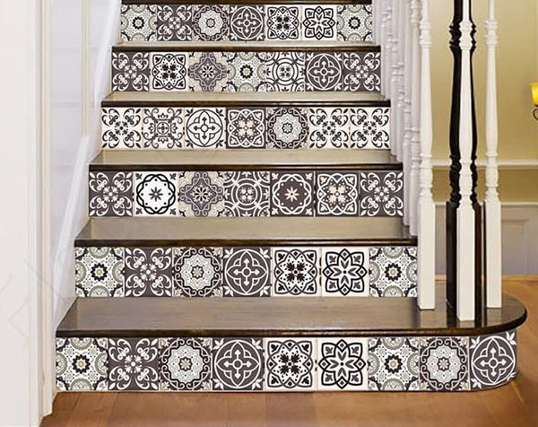 7" X 7" Light Brown And White Mosaic Peel And Stick Removable Tiles N270-390791