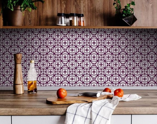 6" X 6" Merlot Lisa Removable Peel and Stick Tiles N270-400392