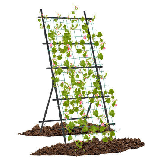 74 Inch Tall Garden Trellis for Flower Vine Vegetable Fruit Pea-Black B593-GT4172