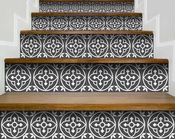 6" X 6" Tulipa Gray and White Peel and Stick Removable Tiles N270-399897