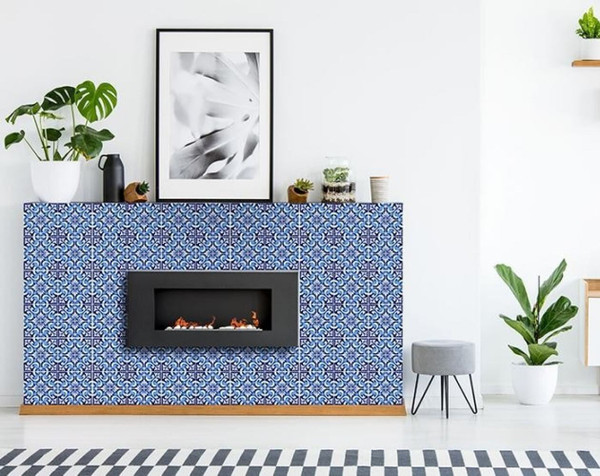 4" X 4" Blue Bali Removable Peel And Stick Tiles N270-400235