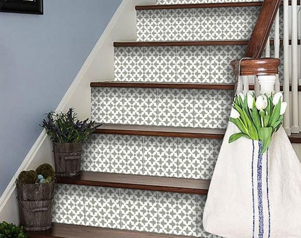 7" X 7" Sage Gray Fleur Removable Peel and Stick Tiles N270-400398