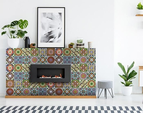 6" X 6" Mediterranean Mash Mosaic Peel and Stick Tiles N270-399852