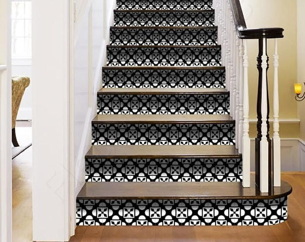 8" X 8" Black And White Coli Peel And Stick Tiles N270-390692