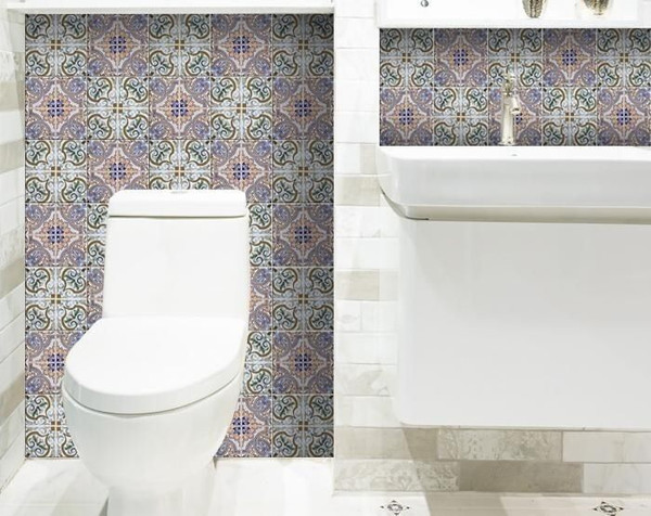 7" X 7" Muted Pastel Kyla Peel And Stick Tiles N270-400143