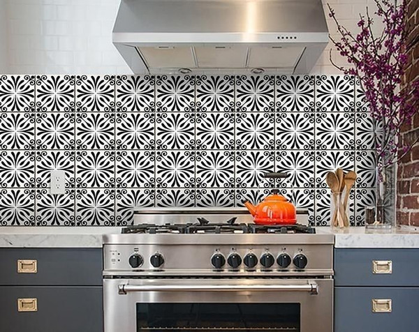 6" X 6" Black and White Flo Peel and Stick Removable Tiles N270-399952
