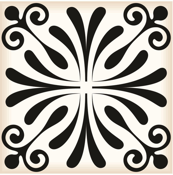 6" X 6" Black and White Flo Peel and Stick Removable Tiles N270-399952