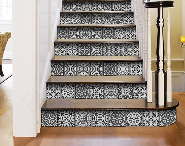 7" X 7" Gray and White Multi  Peel and Stick Removable Tiles N270-399888