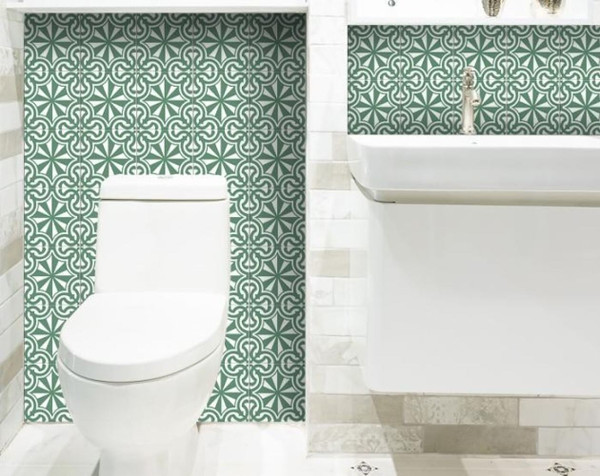8" X 8" Glenda Sage  Removable Peel and Stick Tiles N270-400404