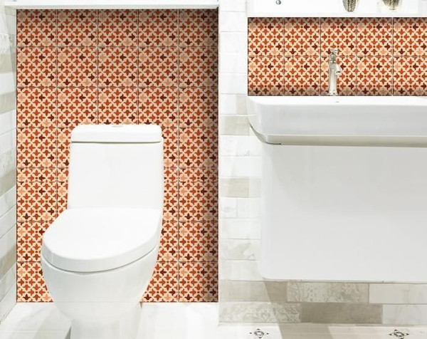 4" X 4" Terra Cotta Tango Peel and Stick Tiles N270-399995