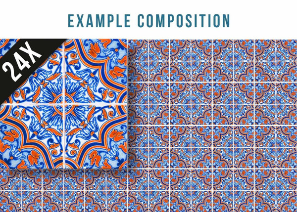 8" X 8" Blue Rust Zio Removable Peel and Stick Tiles N270-400244