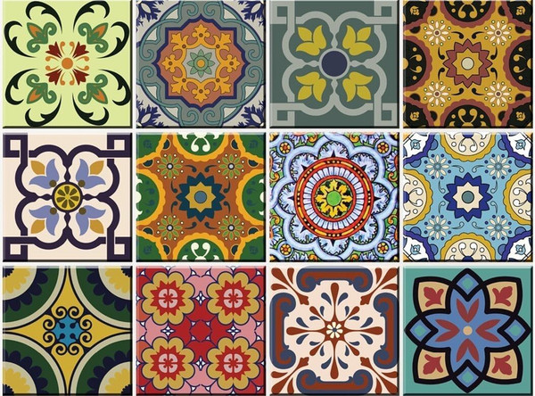 6" X 6" Auguri Flora Peel and Stick Removable  Tiles N270-400017