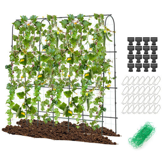 71 x 71 Inch U-Shaped Tall Garden Arched Trellis for Climbing Plants B593-GT4269