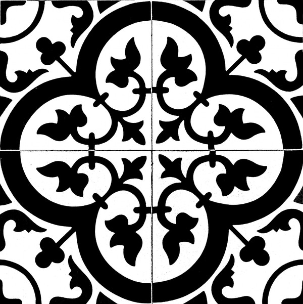 6" X 6" Black and White Roka Peel and Stick Removable Tiles N270-399937