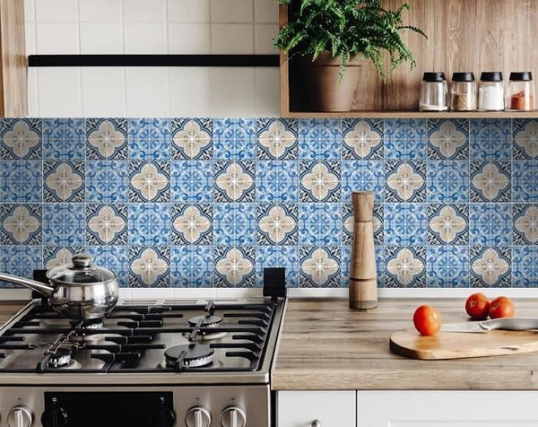 4" X 4" Blue Taupe Tobi Peel And Stick Tiles N270-400145