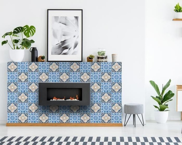 4" X 4" Blue Taupe Tobi Peel And Stick Tiles N270-400145