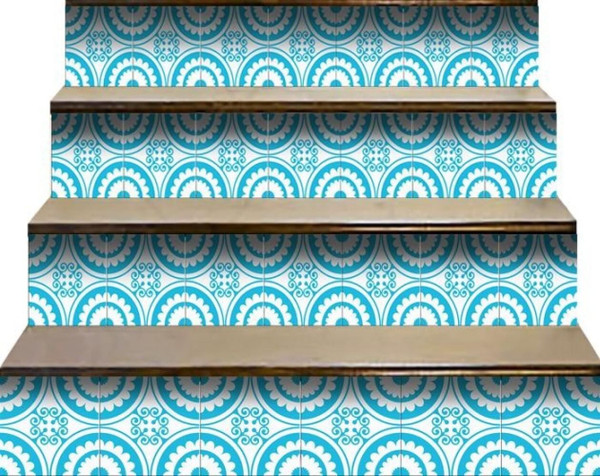 8" X 8" Aqua Gerber Removable Peel and Stick Tiles N270-400389