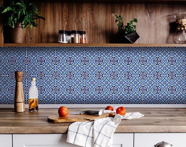 7" X 7" Blue Bali Removable Peel and Stick Tiles N270-400238