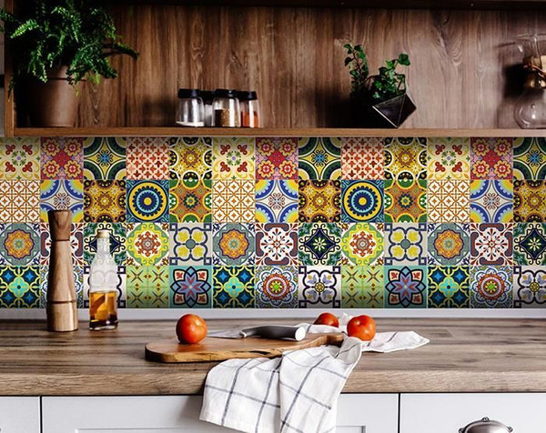 8" X 8" Mediterranean Brights Peel And Stick Removable Tiles N270-382878