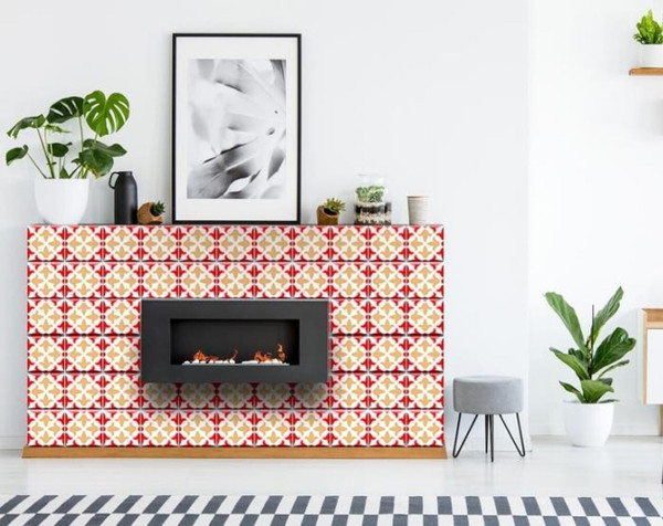 7" X 7" Roja Hola  Removable Peel and Stick Tiles N270-400408