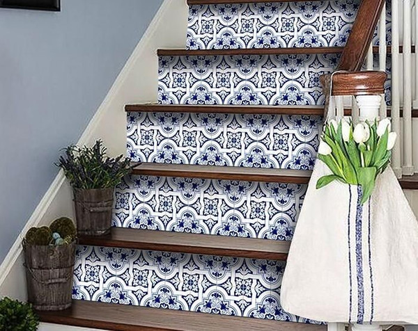 5" X 5" Blue Mia Gia Peel And Stick Removable Tiles N270-400175