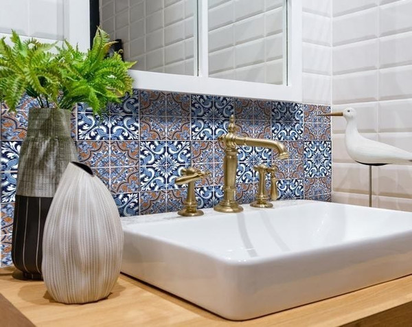 6" X 6" Prima Blue Peel And Stick Removable Tiles N270-400162