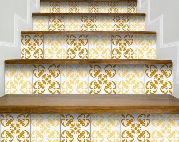 4" X 4" Golden Yellow Retro Peel And Stick Removable Tiles N270-399840