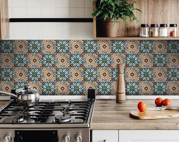 7" X 7" Terra Agra Peel And Stick Removable Tiles N270-400098