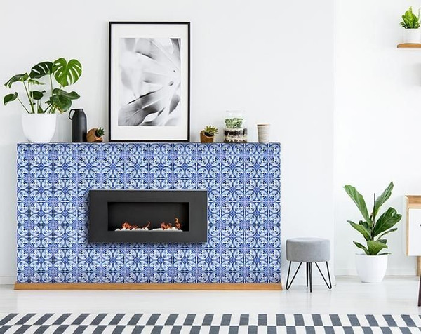 7" X 7" Blue Cloud Peel And Stick Removable Tiles N270-400108