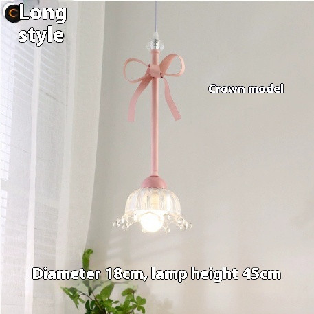 Light Source Power: LED Monochrome White Light, Style: Crown Long - Bow Restaurant Small Pendant La Q119-CJYD246129308HS
