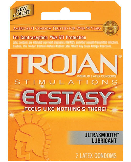 Trojan Ultra Ribbed Ecstasy Condoms - Box of 3 X615-7605-17EA