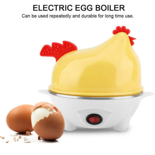 Electric Egg Cooker Boiler 7 Cavities Cute Chicken Shape Non Stick Auto-off Egg Steamer US plug K484-PHO_0WTQ8DC4