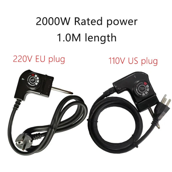 Color: WHITE, Plug Type: EU - 110V 220V 1.5M Power Cable/5 Gear Temperature Control Switch/Coupler  F640-12000037897229007