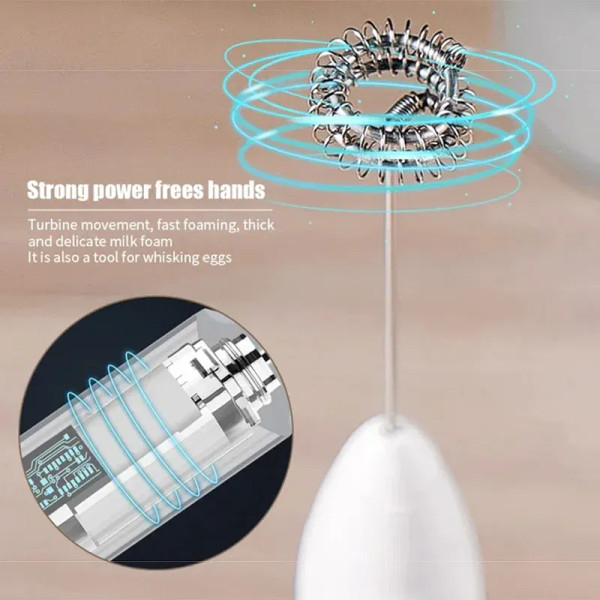 Color: Clear - 2-in-1 multi-function USB Rechargeable Electric Egg Beater Baking Mixer Milk Frother F640-12000042187807970