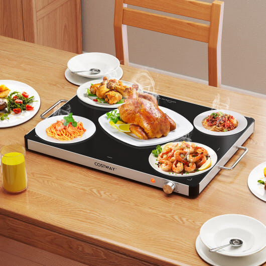 Electric Warming Food Warmer with Adjustable Temperature Control and Overheat Protection B593-ES10506US