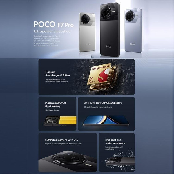 [HK Warehouse] Xiaomi POCO F7 Pro Global, 12GB+256GB, In-screen Fingerprint, 6.67 inch Xiaomi Hyper D783-MPH3014B