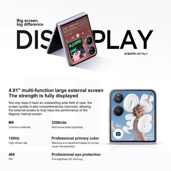Xiaomi MIX Flip 2 Customized, 12GB+256GB, 6.86 inch + 4.01 inch Xiaomi HyperOS 2 Snapdragon 8 Elite D783-MPH5408TQ