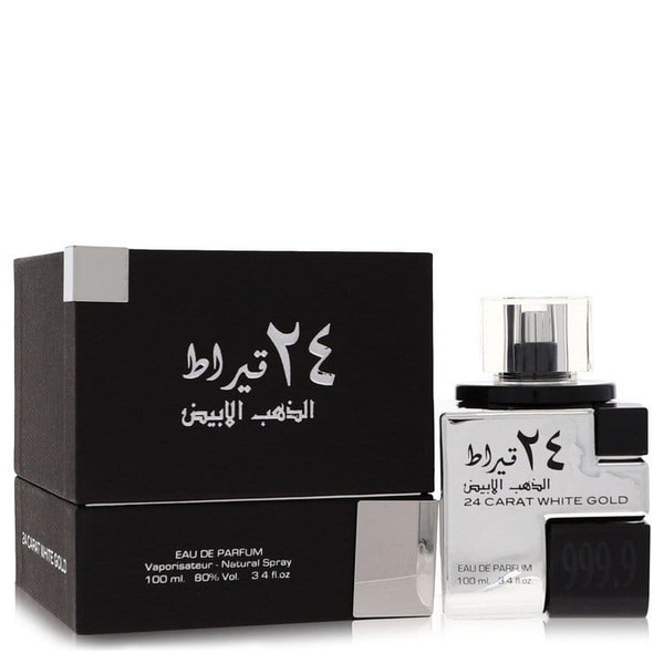 Lattafa 24 Carat White Gold by Lattafa Eau De Parfum Spray (Unisex) 3.4 oz (Men) V728-563817