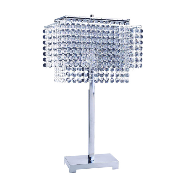 Bling Glam Faux Crystal Rectangular Table Lamp N270-468466