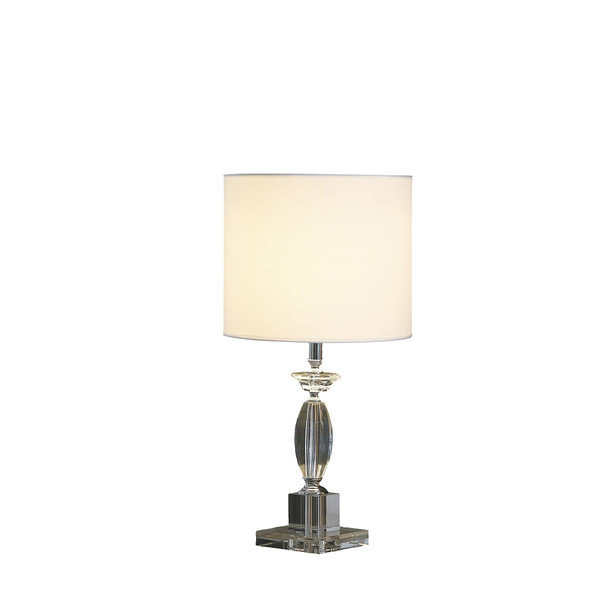 23" Silver Crystal Standard Table Lamp With White Classic Drum Shade Table Lamp N270-468806