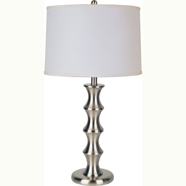 30" Black Solid Wood Bedside Table Lamp With White Shade N270-468489