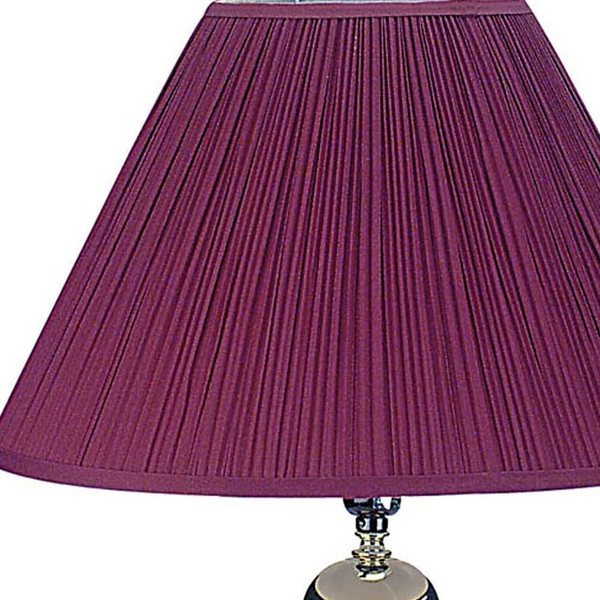 27" Silver Ceramic Bedside Table Lamp With Magenta Empire Shade N270-468437
