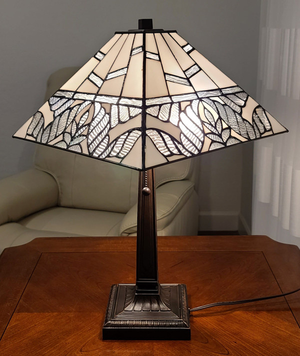 22" Dark Brown Metal Two Light Candlestick Table Lamp With White Shade N270-478159